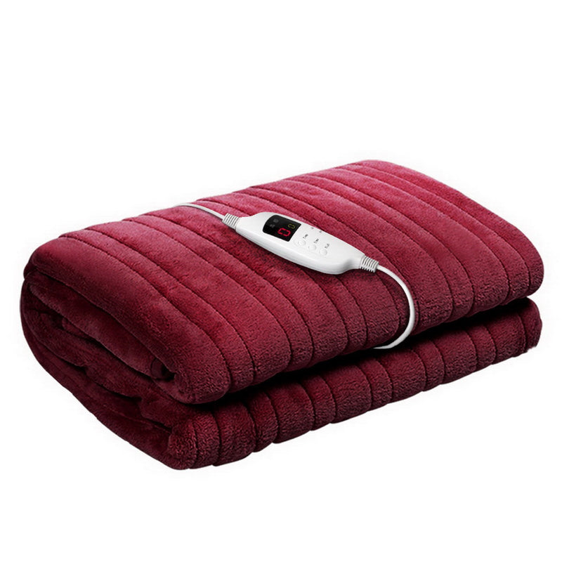 Bedding Electric Throw Blanket - Burgundy Image 1 - eb-throw-rug-bgd