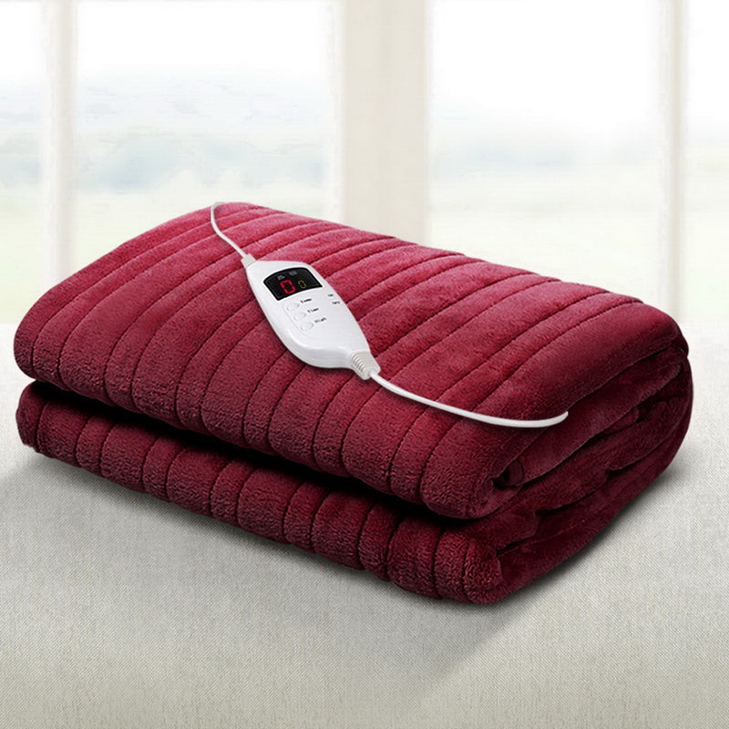 Bedding Electric Throw Blanket - Burgundy Image 7 - eb-throw-rug-bgd