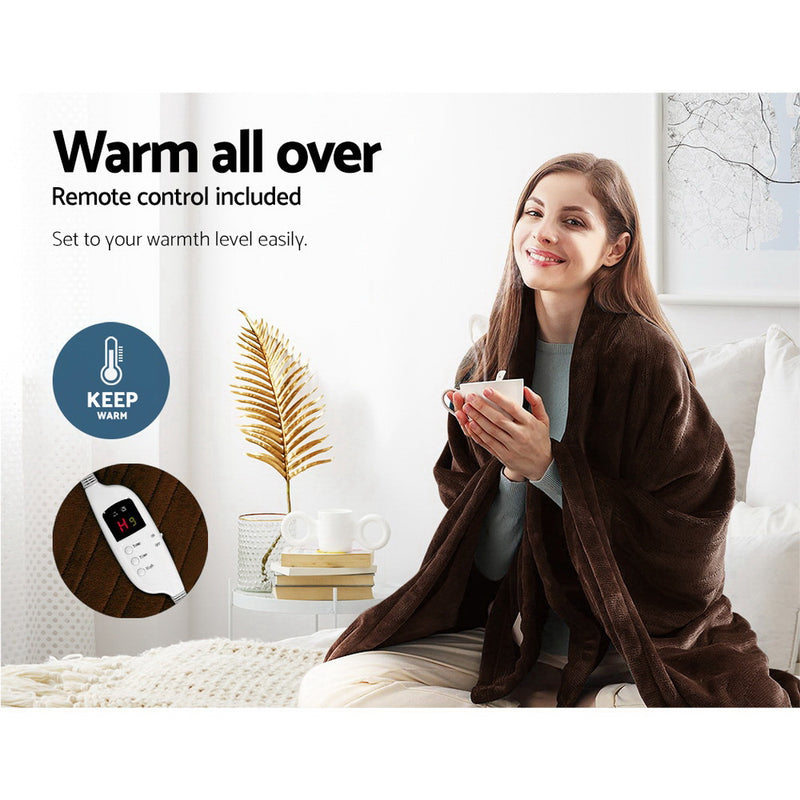 Bedding Electric Throw Blanket - Chocolate Image 4 - eb-throw-rug-cbr