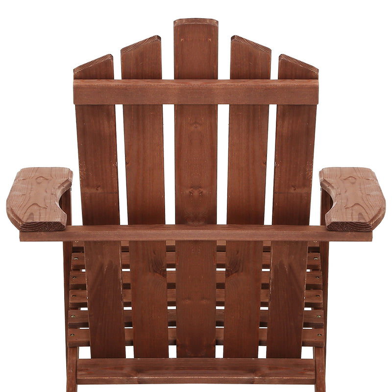 Outdoor Sun Lounge Beach Chairs Table Setting Wooden Adirondack Patio Brown Chair Image 5 - ff-beach-uf-ch-br