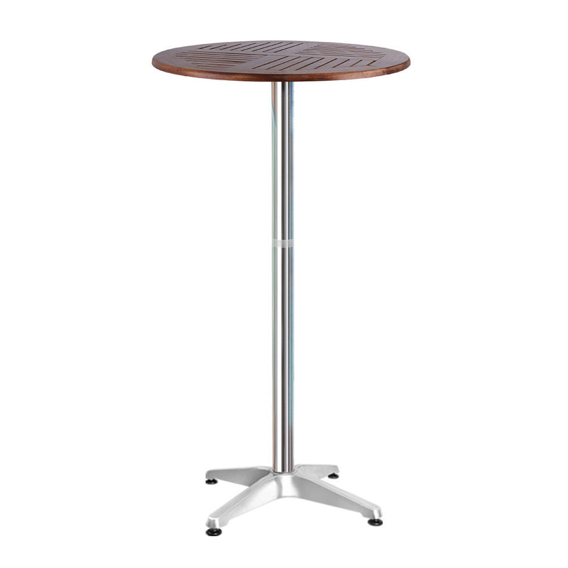 Outdoor Bar Table Furniture Wooden Cafe Table Aluminium Adjustable Round Image 1 - ff-table-wood60-70110