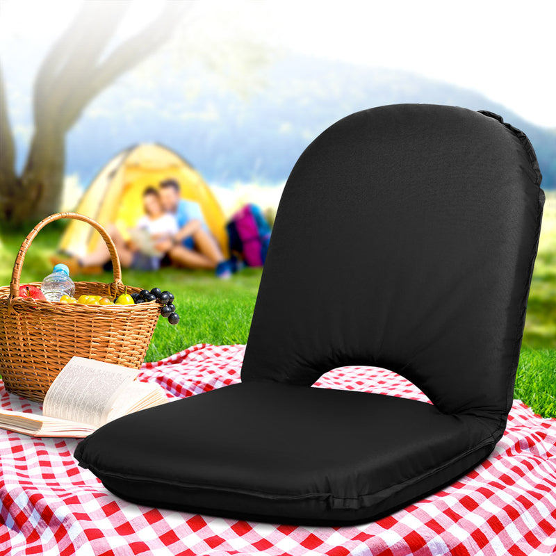 Foldable Beach Sun Picnic Seat - Black Image 7 - floor-camp-0156r-bk