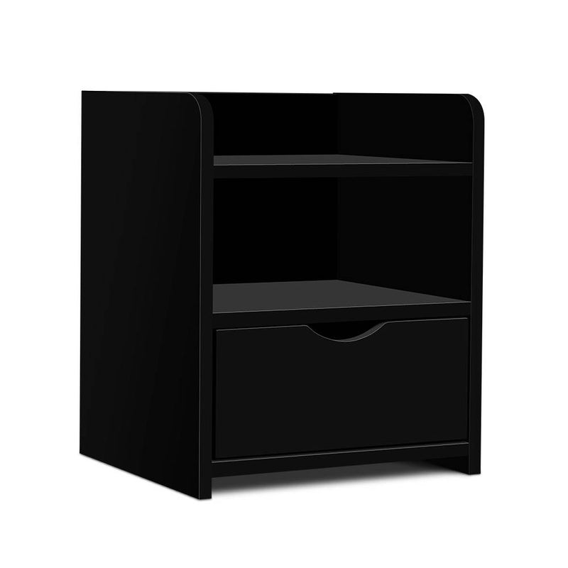 Bedside Table Drawer - Black Image 1 - furni-c-bs-togo-bk