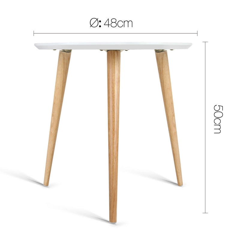 Round Side Table - White Image 2 - furni-cofi338-tab