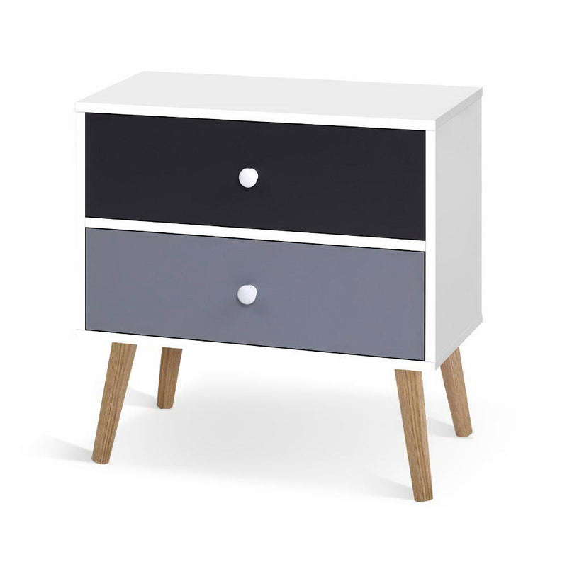 Bedside Tables Drawers Side Table Nightstand Lamp Side Storage Cabinet Image 1 - furni-e-scan-bs03-whbk