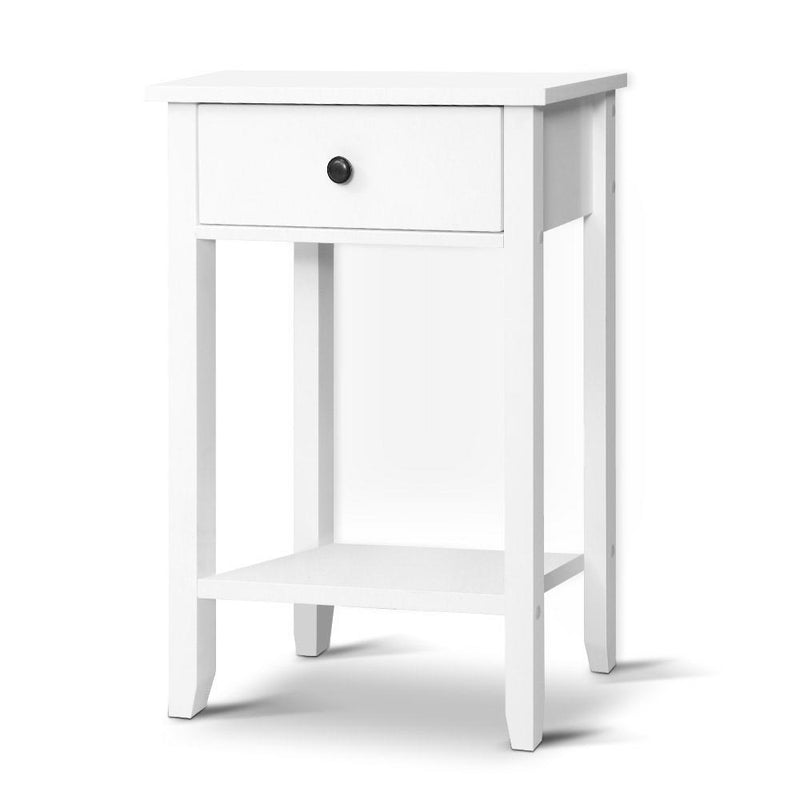 Bedside Tables Drawer Side Table Nightstand White Storage Cabinet White Shelf Image 1 - furni-p-bside-1d1s-wh