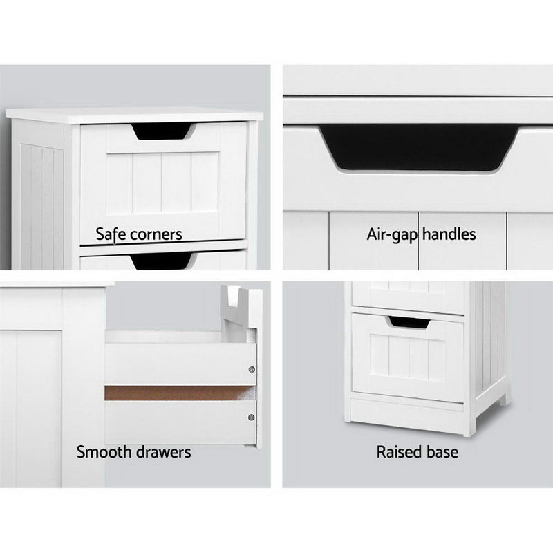 Storage Cabinet Chest of Drawers Dresser Bedside Table Bathroom Stand Furniture Image 4 - furni-p-cab-4d-wh