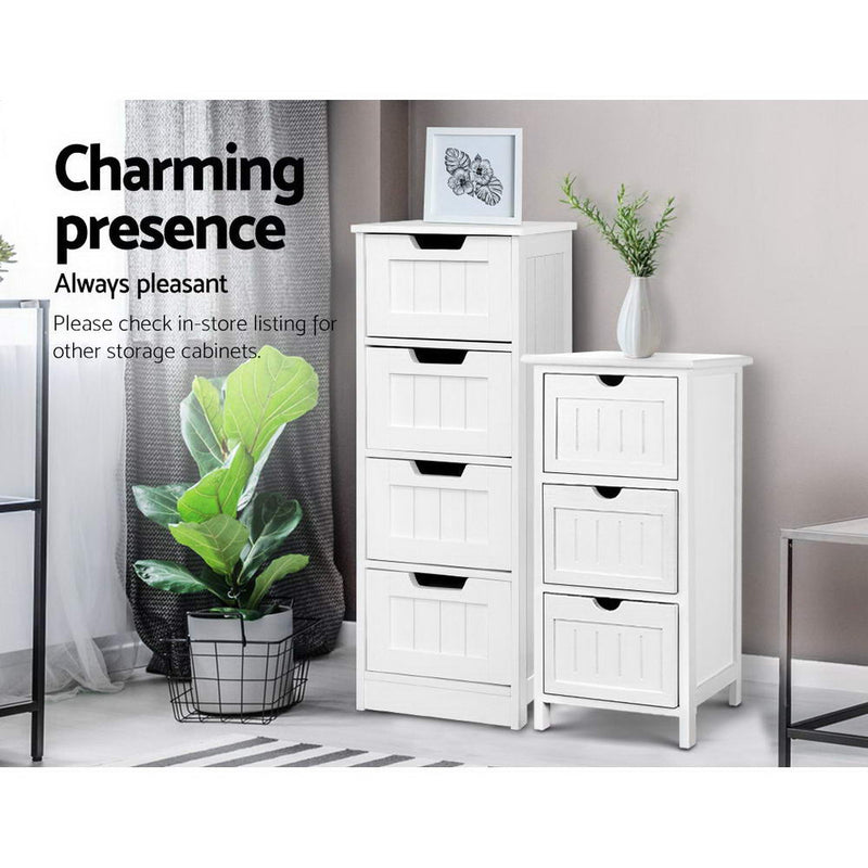 Storage Cabinet Chest of Drawers Dresser Bedside Table Bathroom Stand Furniture Image 5 - furni-p-cab-4d-wh