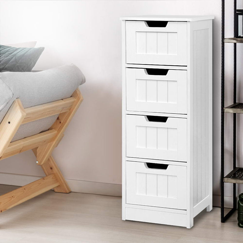 Storage Cabinet Chest of Drawers Dresser Bedside Table Bathroom Stand Furniture Image 7 - furni-p-cab-4d-wh