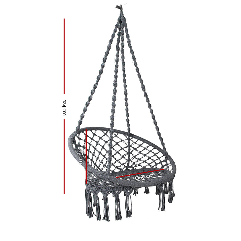 Hammock Swing Chair - Grey Image 2 - hm-chair-swing-grey