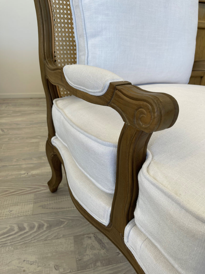 Grayson Sophisticated Chair - Size: 73 x 75 x 95 cm - Linen Upholstered Fabric / American Oak