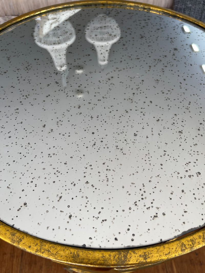 Eva Side Table Gold - Vintage Speckled Mirror - 46 x 46 x 51 cm