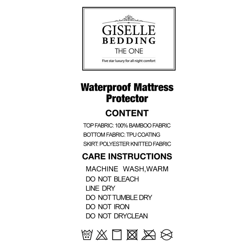 Bedding Queen Size Waterproof Bamboo Mattress Protector Image 6 - mp-bam-q