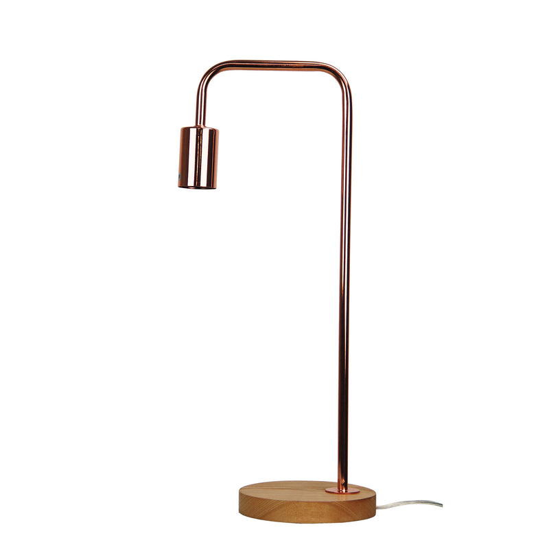 Scandi Table Lamp Timber and Copper Image 2 - uhol_ol93131co