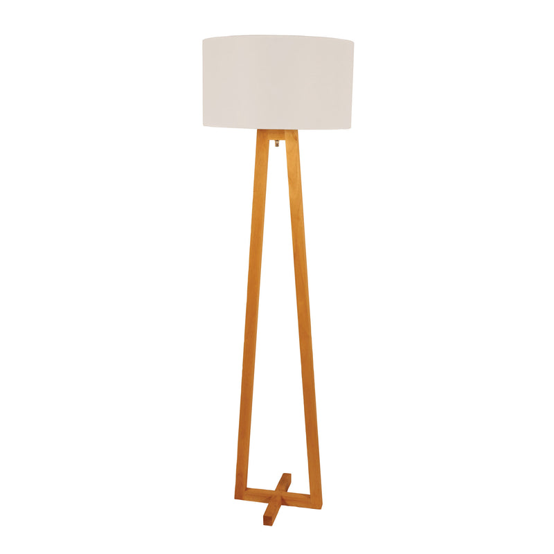 Scandi Floor Lamp with White Cotton Shade Image 1 - uhol_ol93533wh