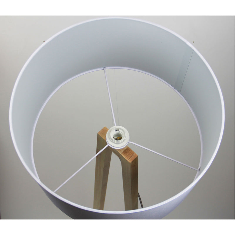 Scandi Floor Lamp with White Cotton Shade Image 4 - uhol_ol93533wh
