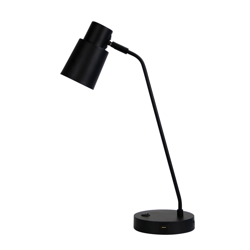 Black Table lamp with USB socket Image 2 - uhol_ol93911bk