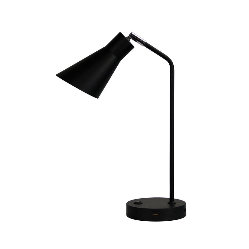 Black Desk Lamp with USB Image 3 - uhol_ol93931bk