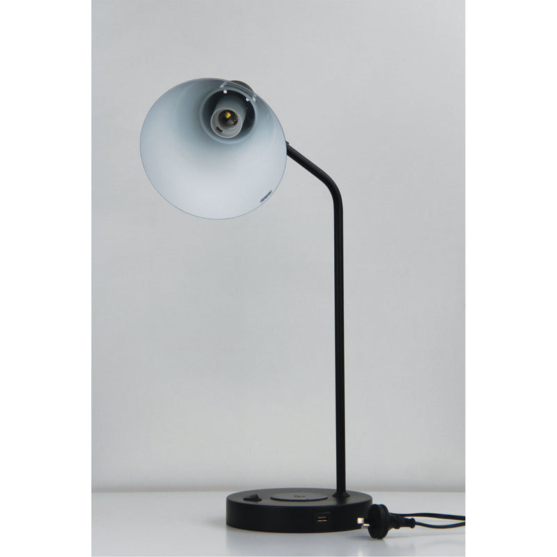 Black Desk Lamp with USB and wireless charging Image 4 - uhol_ol93952bk