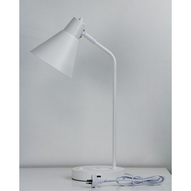 White Desk Lamp with USB Image 2 - uhol_ol93952wh