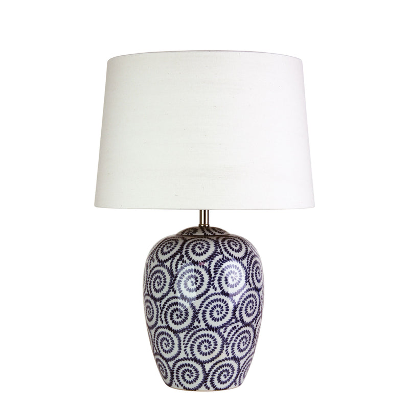 Ivory and Blue Ceramic Table Lamp Image 3 - uhol_ol98842