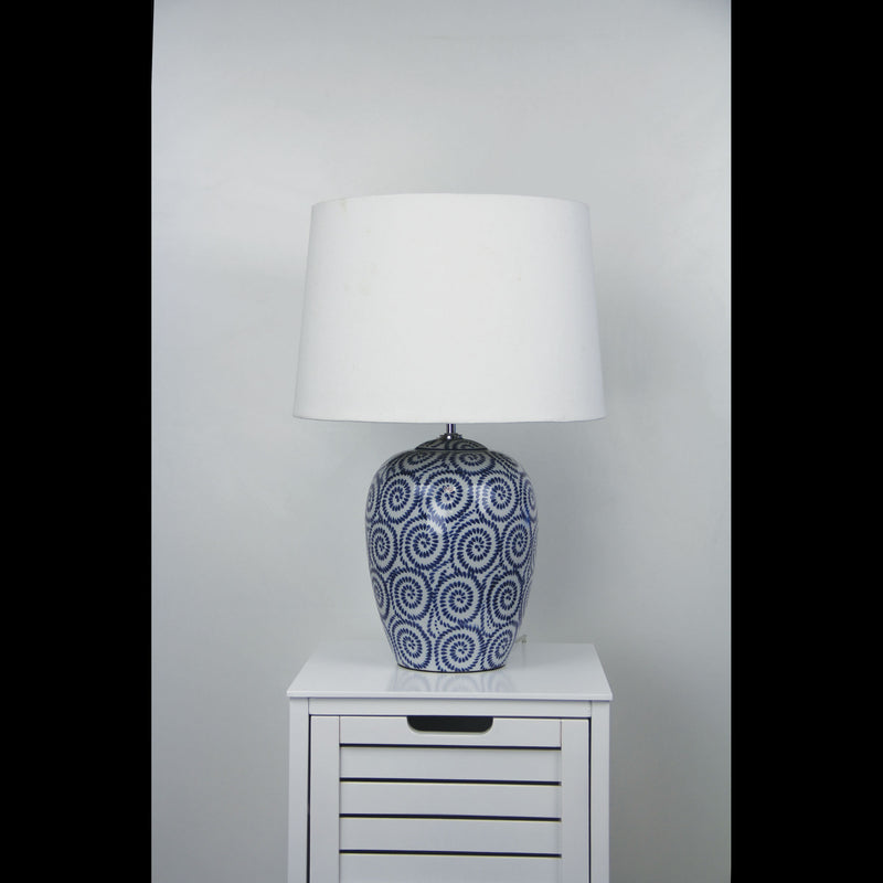 Ivory and Blue Ceramic Table Lamp Image 2 - uhol_ol98842