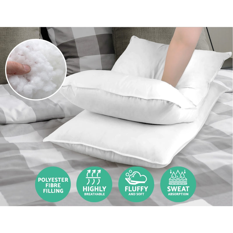 Bedding Set of 4 Medium & Firm Cotton Pillows Image 3 - pillow-micro-2m2f