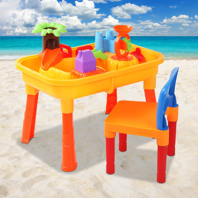 Kids Table & Chair Sandpit Set Image 7 - play-castle-bu