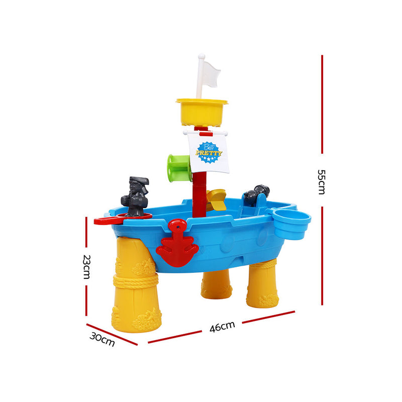 Kids Beach Sand and Water Toys Outdoor Table Pirate Ship Childrens Sandpit Image 2 - play-marine-bu