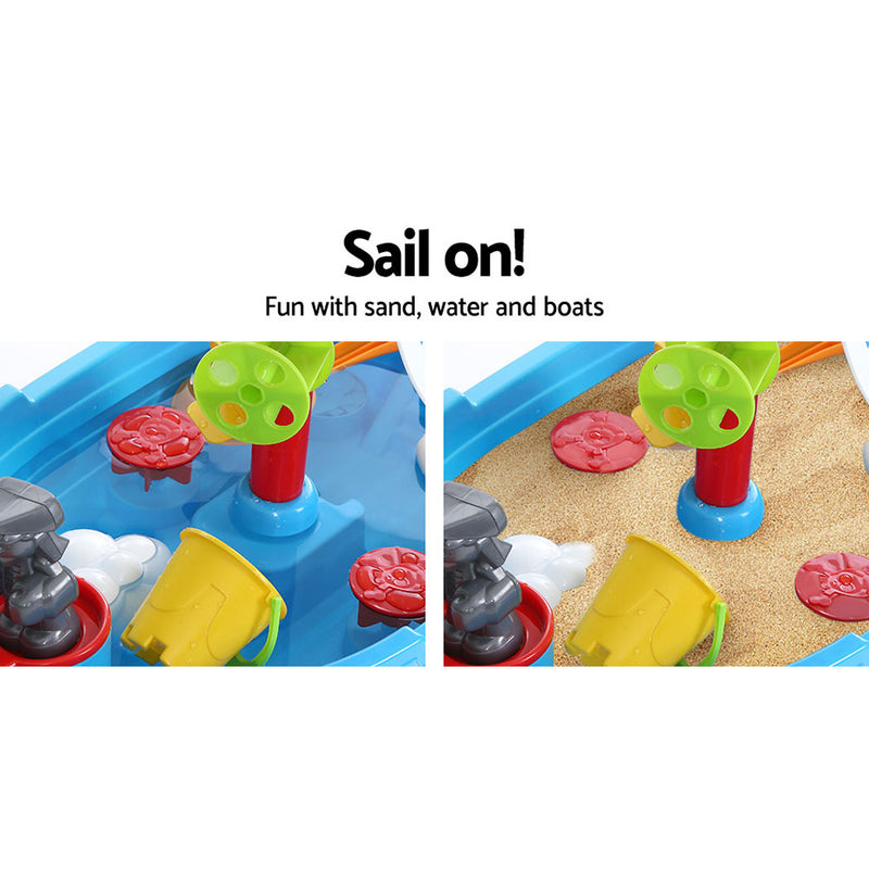 Kids Beach Sand and Water Toys Outdoor Table Pirate Ship Childrens Sandpit Image 4 - play-marine-bu
