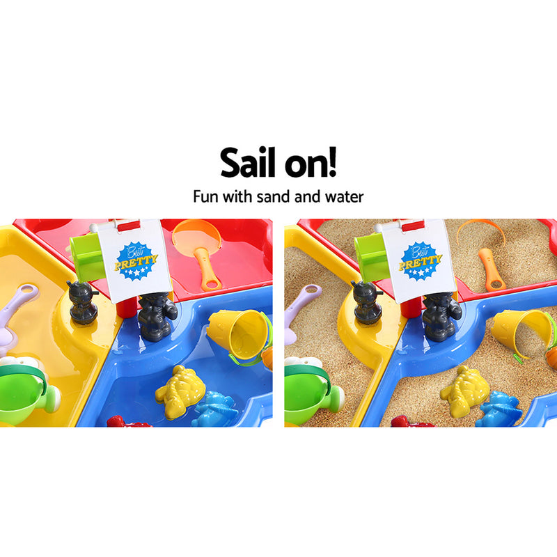 Kids Beach Sand and Water Sandpit Outdoor Table Childrens Bath Toys Image 4 - play-mast-bu