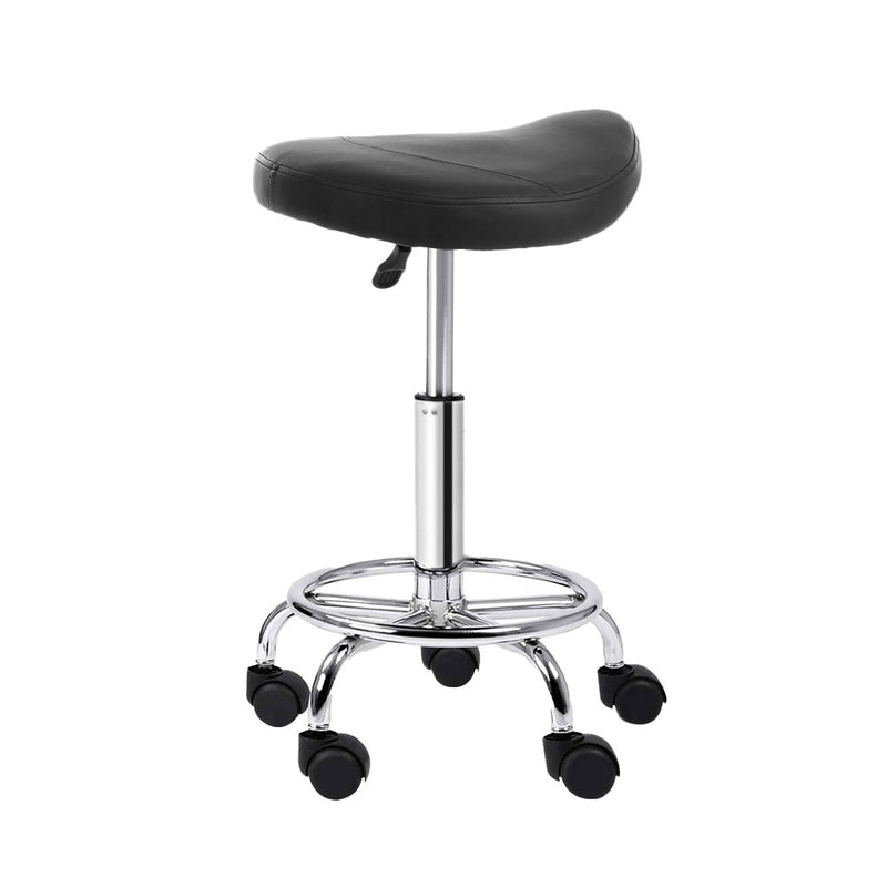 2X Saddle Salon Stool Swivel Barber Hair Dress Chair Hydraulic Lift Black