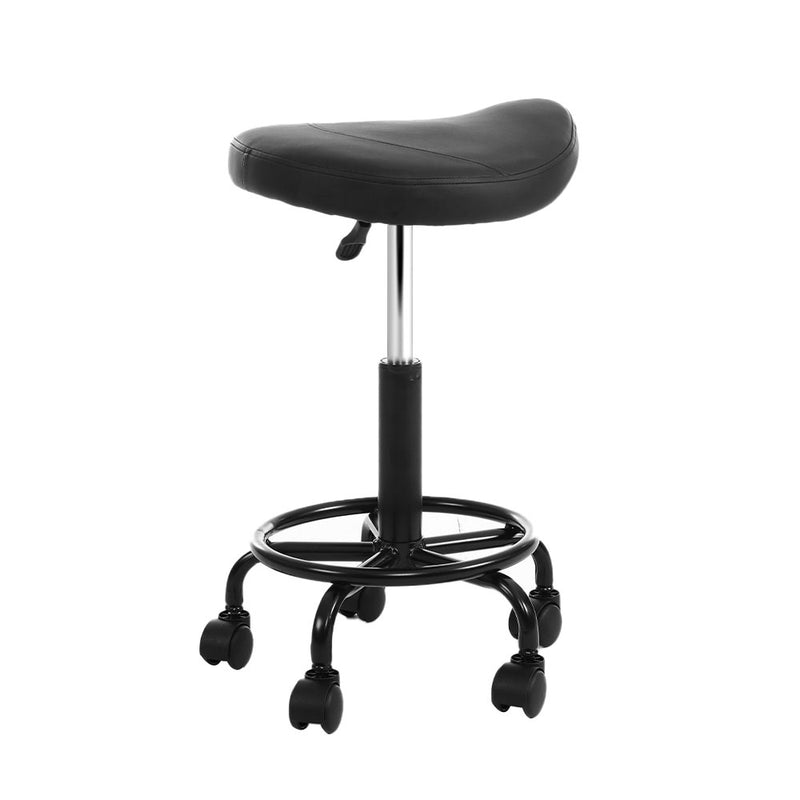 2X Saddle Salon Stool Swivel Barber Chairs Bar Stools Hydraulic Lift PU