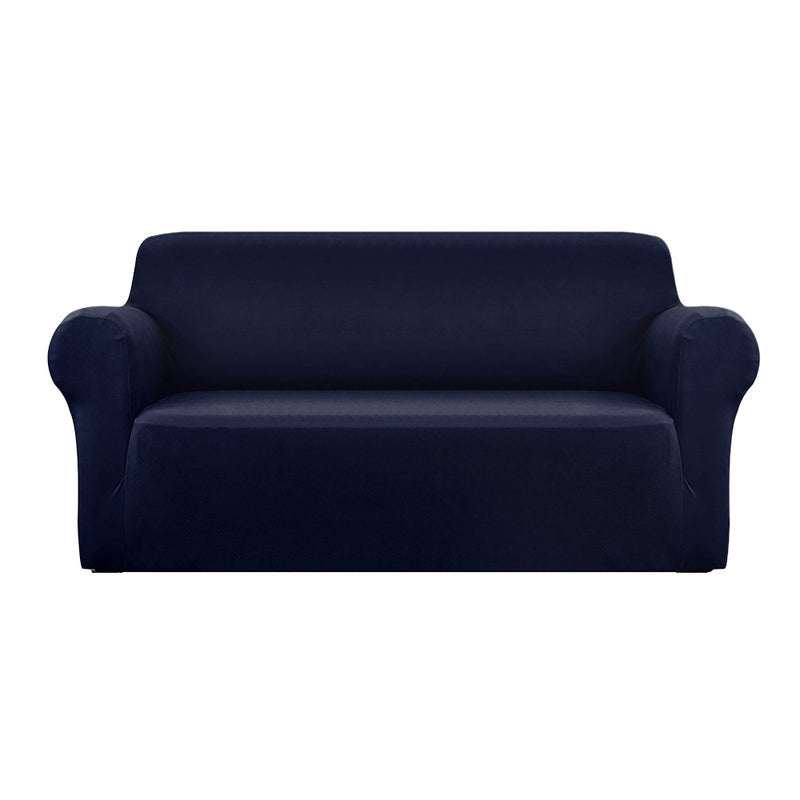 Sofa Cover Elastic Stretchable Couch Covers Navy 3 Seater Image 1 - scover-st-3-ny
