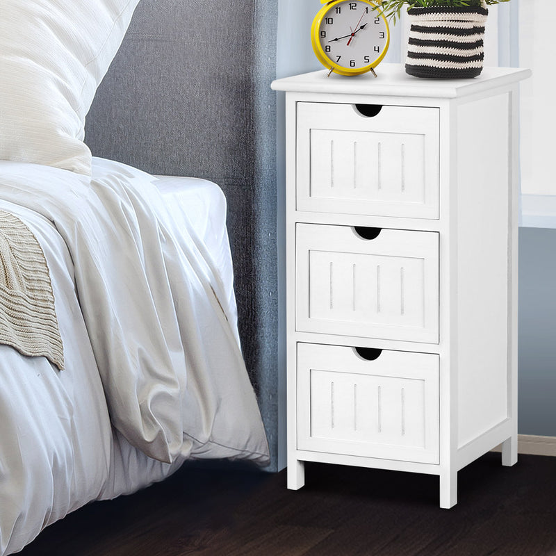 Bedside Table - White Image 7 - st-cab-3d-wh