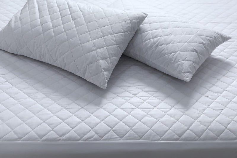 Elan Linen 100% Cotton Quilted Fully Fitted 50cm Deep Queen Size Waterproof Mattress Protector