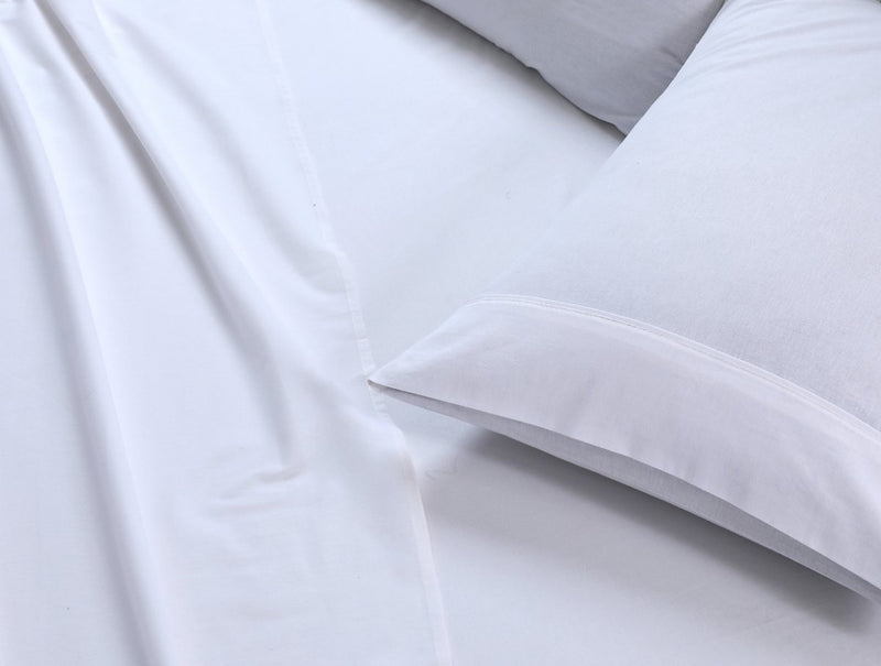 Elan Linen 100% Egyptian Cotton Vintage Washed 500TC White King Bed Sheets Set
