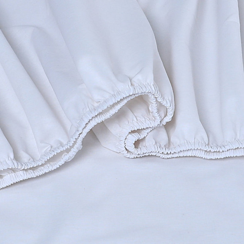 Elan Linen 100% Egyptian Cotton Vintage Washed 500TC White 50cm Deep Mega  Queen Bed Sheets