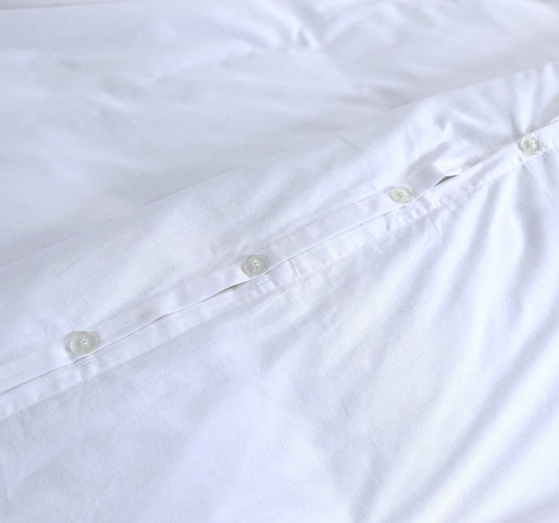 Elan Linen 100% Egyptian Cotton Vintage Washed 500TC White Single Quilt Cover Set