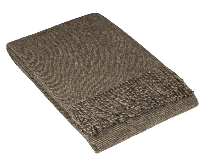 Cambridge Throw Blanket 100% NZ Wool Natural Grey/Brown 200x140