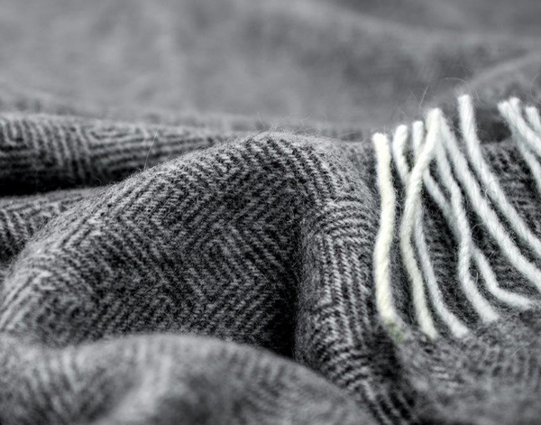 Hampton Throw - Merino Wool Blend - Dark Grey Image 3 - v164-ha7