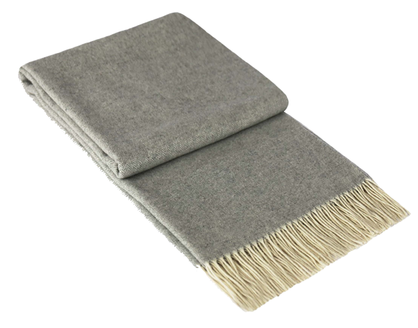 Kensington Throw - 10% Cashmere/ 90% Super Fine Merino Wool - Light Grey Image 1 - v164-ke3