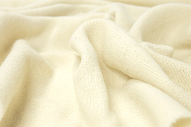 Sussex Throw Blanket Merino Wool Blend Ivory Cream 200x140