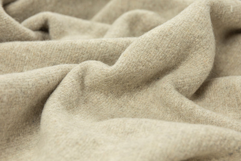 Sussex Throw Blanket Merino Wool Blend Stone Beige 200x140