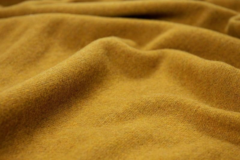 Sussex Throw Blanket Merino Wool Blend Mustard Yellow 200x140