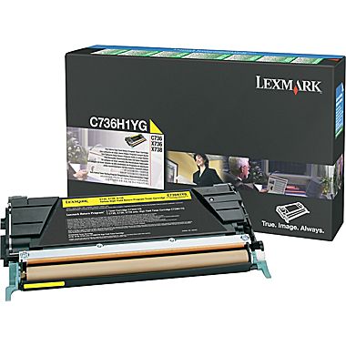 LEXMARK C736H1YG YELLOW TONER PREBATE YIELD 10000 PAGES FOR C736