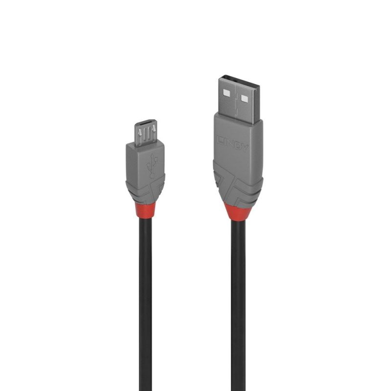 LINDY 3m USB2 A-Micro-B Anthra Line