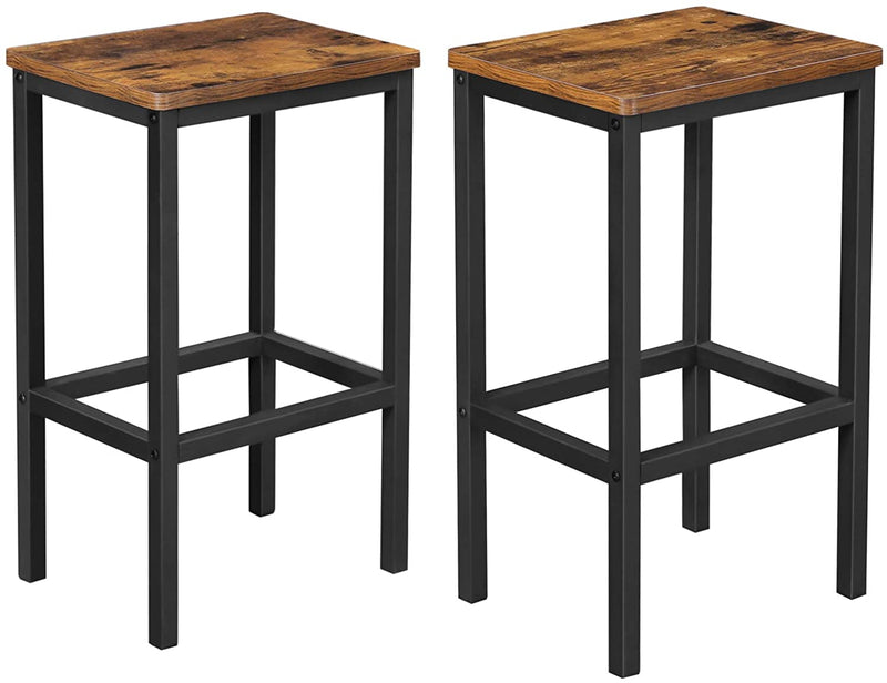 Bar Set Stools of 2 Bar Chairs, Rustic Brown Image 1 - v178-11376