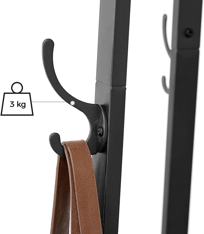 Coat Rack with 3 Shelves with Hooks Rustic Brown and Black Image 9 - v178-11697
