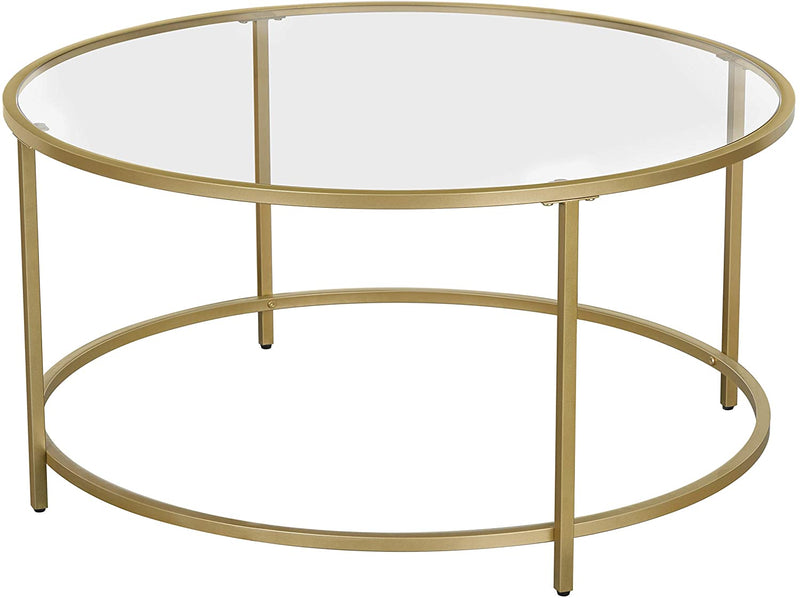 Gold Glass Table with Golden Iron Frame Stable and Robust Tempered Glass Image 1 - v178-11833